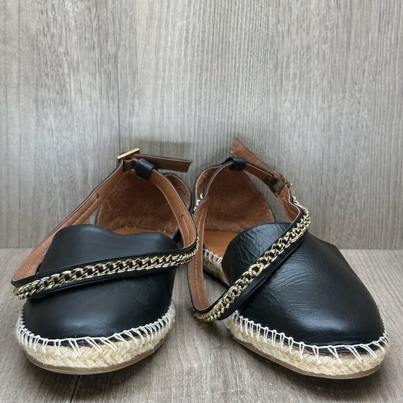 Carmin Sandals Womens Sz 39 Close Toe Gladiator Espadrille Flats Leather Black - Picture 2 of 11